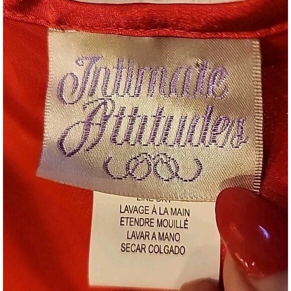 Vintage Intimate Attitudes Red Chemise 6X Lingerie Satin pj Sleepwear Sexy Slip - Picture 8 of 9